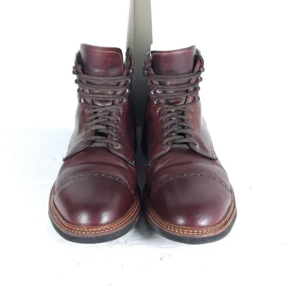 Alden Men's US 11,5B/D Brown Chromexel Leather LaceUp Cap Toe Ankle Jumper Boots - Picture 3 of 16